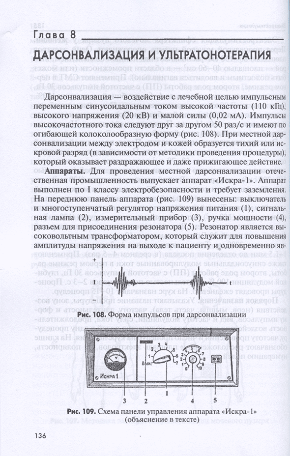 Схема панели управления аппарата «Искра-1 (объяснение в тексте)