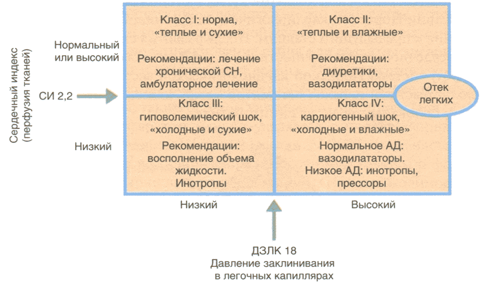 Методы лечения острой декомпенсированной сердечной недостаточности по клиническим проявлениям