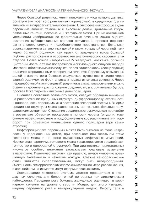 Пример страницы из книги «Ультразвуковая диагностика перинатального инсульта» - Ю. К. Быкова, К. В. Ватолин, Л. В. Ушакова, Е. А. Филиппова, М. И. Пыков