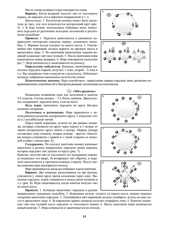 Пример страницы из книги "Подвижные и спортивные игры с мячом" - Киселев П. А., Киселева С. Б.