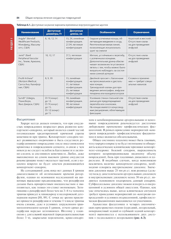  Доступные на рынке варианты временных внутрисосудистых шунтов