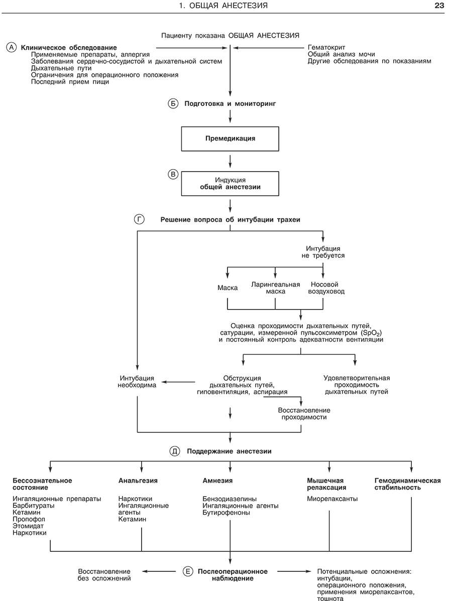 Пример страницы из книги "Анестезиология в схемах и таблицах" - Лоис Л. Бриди