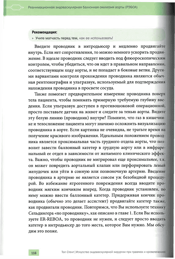 Пример страницы из книги "Топ Стент. Искусство эндоваскулярной хирургии при травмах и кровотечениях" - Т. М. Хорер
