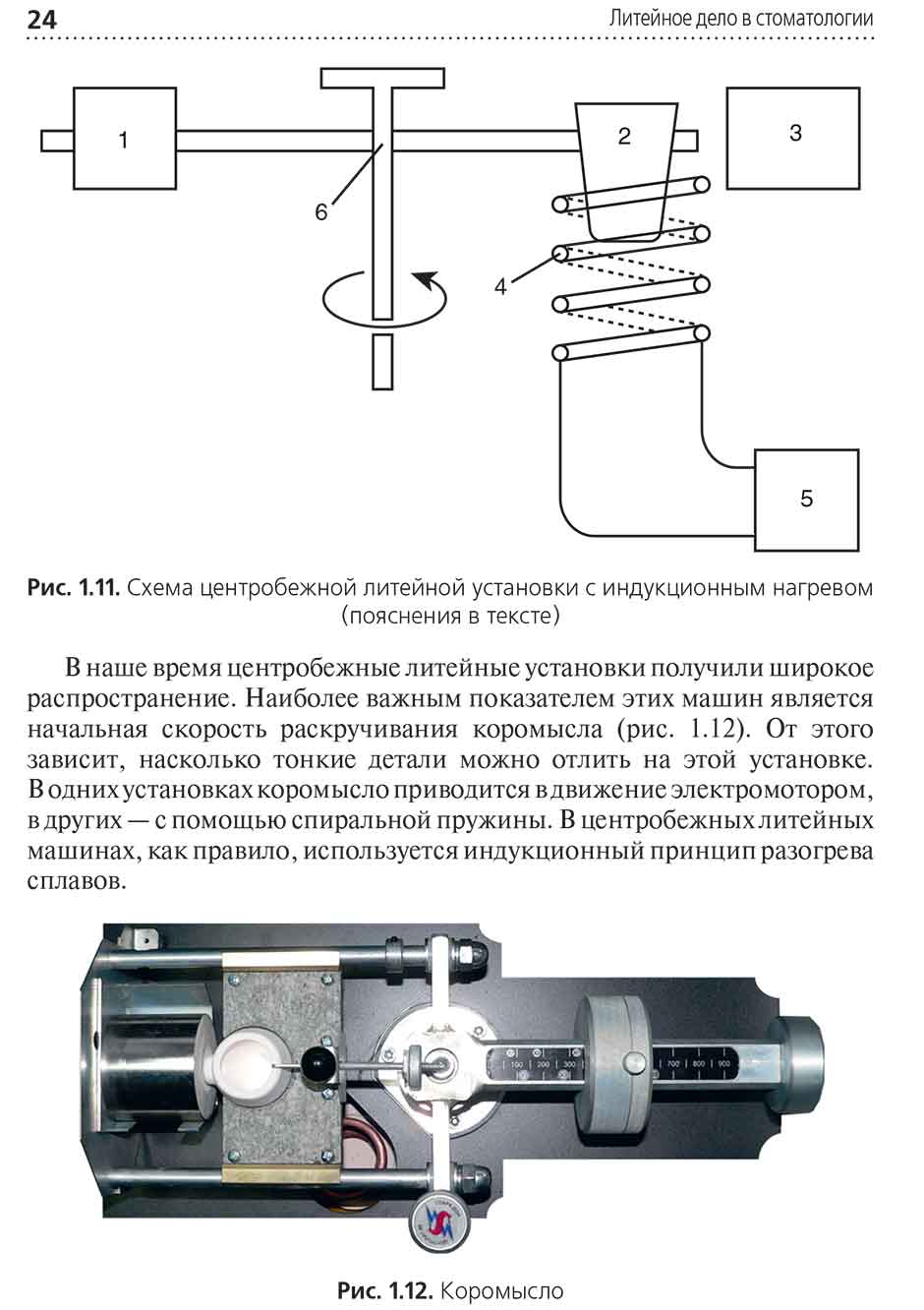 Рис. 1.11. Схема центробежной литейной установки с индукционным нагревом (пояснения в тексте)