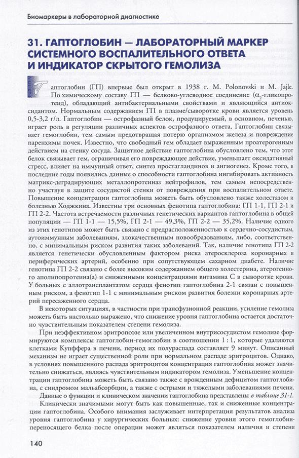 Пример страницы из книги "Биомаркеры в лабораторной диагностике" - В. В. Долгов, О. П. Шевченко, Л. О. Шевченко