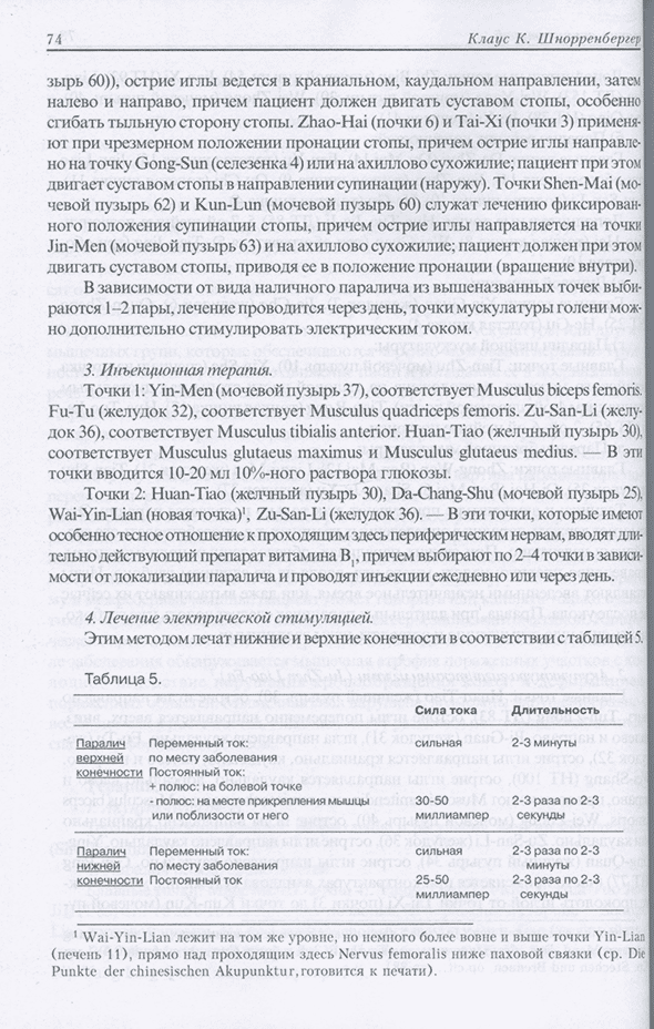 Пример страницы из книги "Терапия акупунктурой". Том 1. Том 2. - Шнорренбергер Клаус К.