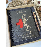 Подарочный набор для врача "Скелет". Ручка и блокнот